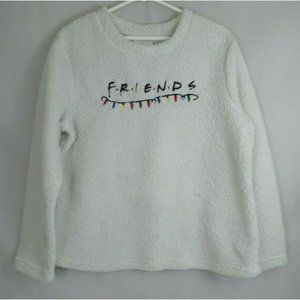 Friends TV Series Women's Fuzzy Christmas Pajama Sweater Size Medium 8/10